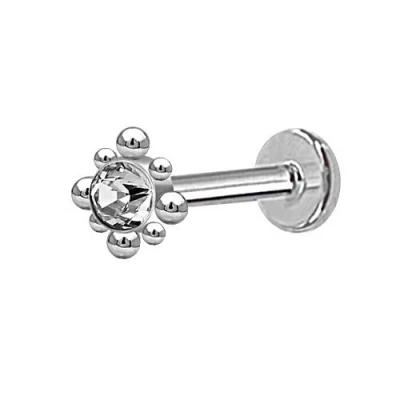 Imagen de DENI Labret piercing para tragus, helix y cualquier parte de la oreja, tamaño 6mm, palo corto 6mm grosor estandar 1,2mm, diseño original