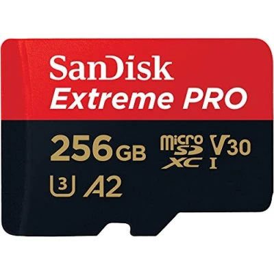 Imagen de Tarjeta Micro SDXC SanDisk Extreme PRO, 256GB, Hasta 200 MB/s, UHS I, U3, V30, A2, 4K UHD y Full HD, Negro