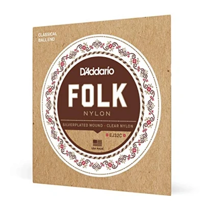 Imagen de D&#039;Addario EJ32C Folk Nylon Ball End Silver Wound/Clear Trebles Guitar Strings
