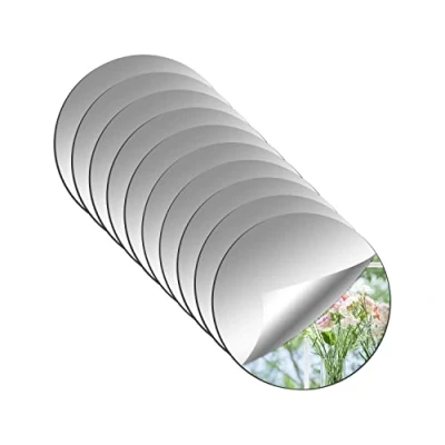 Imagen de YXYAOLEE 10 Azulejos de Espejo acrílico autoadhesivos, Redondos, Espejos Espejo, Pegatinas para Dormitorio, salón, baño, decoración, cm x 2 mm