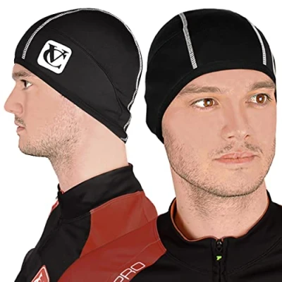 Imagen de VeloChampion Casquete de Ciclismo Termico Gorro Bajo Casco Sport Negro XS (48 54cm / 18.8&quot; 21.2&quot;)