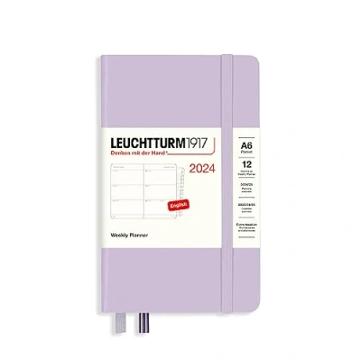 Imagen de LEUCHTTURM1917 367731 Agenda semanal y cuaderno de bolsillo (A6) 2024, 12 meses, morado, inglés