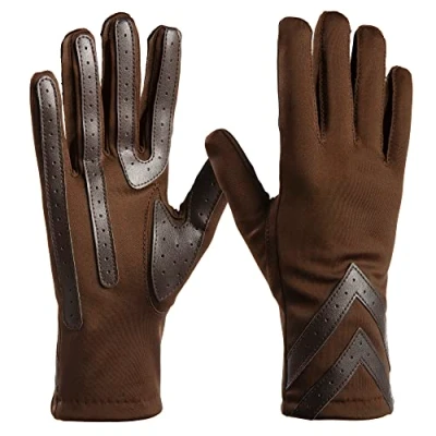 Imagen de Isotoner Guantes de Elastano para Clima frío Mujer, marrón Smartdri, S M