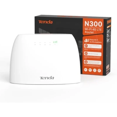 Imagen de Tenda Router 4G SIM LTE Cat 4, 3G/4G WiFi 2.4GHz Velocidad hasta 300Mpbs, LAN/WAN Ethernet Port, VPN, IPv6, Mini SIM, 4*Antenas Incorporada, Monitoreo del Tráfico de Datos, Plug&amp;Play