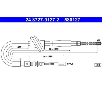 Imagen de ATE 24.3727 0127.2 Cable de Freno Mano 1298