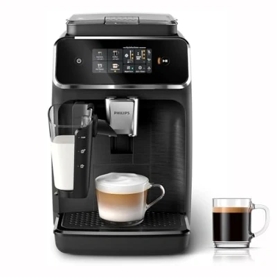 Imagen de Philips Serie 2300 Cafetera Superautomática Sistema exclusivo de leche LatteGo, 3 tipos café personalizables, Extracción silenciosa SilentBrew, Display táctil. Negro mate (EP2330/10)