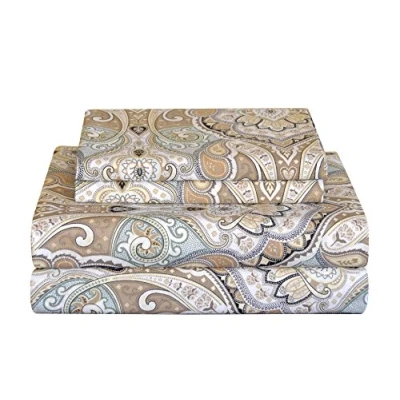 Imagen de Pointehaven Bedding Juego de sábanas y Fundas Almohada Estampadas 4 Piezas, tamaño Queen, 100% algodón percal, se Adapta a colchones 19 Pulgadas Profundidad (Queen, Cedro)