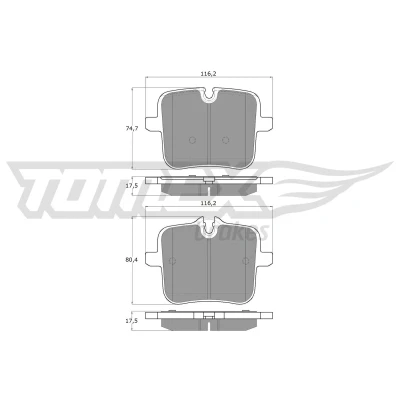 Imagen de TOMEX brakes TX 60 07 Juego de pastillas freno Eje trasero preparado para indicador desgaste BMW: 5 Berlina, 7, X5