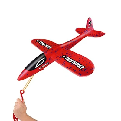 Imagen de Ninco Avión Planeador Elastic+ con Lanzador, Fabricado Material Resistente y Flexible, bajo Peso para Poder Realizar loopings o planear más de 20 Metros, Medidas 35 x 32 cm (NH92031)