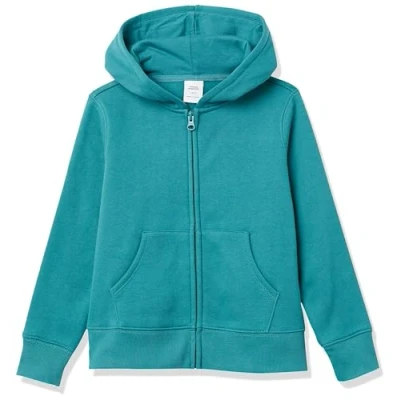 Imagen de Amazon Essentials Sudadera de Forro Polar con Capucha y Cremallera Niña, Cian Oscuro, 6 7 años