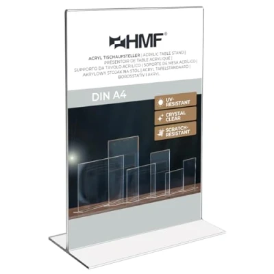 Imagen de HMF 46922 Soporte de Sobremesa recto Acrílico DIN A4 Vertical Transparente