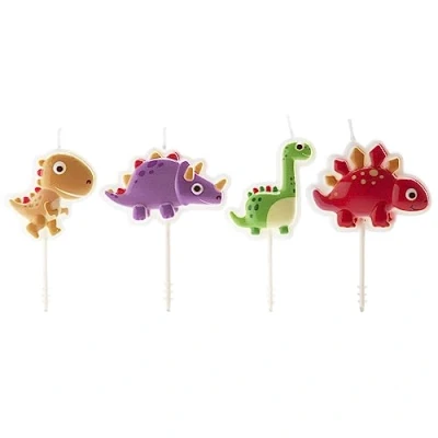 Imagen de dekora Pack de Velas Cumpleaños Dinosaurios Tarta Decoracion 4 Unidades