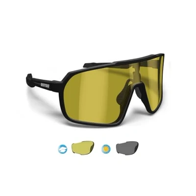 Imagen de BERTONI Gafas Deportivas Ciclismo MTB Running para Hombre y Mujer en TR90 Lente Ancha Antivaho 100% Protección UV mod. GEMINI