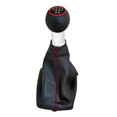 Imagen de Simoni Racing Pomo OEM compatible con Audi A3 (8L) 1996 2003 Cuero Negro + 2 Velocidades