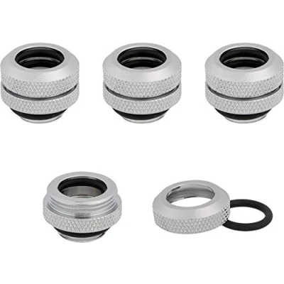 Imagen de Corsair Hydro X Series, XF Hardline, Conectores 12 mm DE, Pack de Cuatro Unidades (Las Roscas BSPP G1/4&quot;, Latón Sólido Durabilidad, Tórica Doble Diseño, Compatibles con Adaptadores X) Cromo