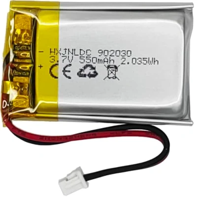 Imagen de DC 3.7v 550mah 902030 batería Recargable de polímero Litio, Adecuada para Productos electrónicos DIY 3.7 5v, incorporada 2 Cables y lámparas LED