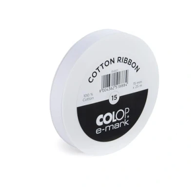 Imagen de COLOP e mark (15mmx25m) Blanco Algodón Cinta Accesorio para Móvil Impresoras 1 Pedazo