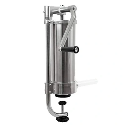 Imagen de Zelsius Embutidora Profesional Manual de Salchichas en Acero Inoxidable I 2 litros con Cuatro Diferentes Tubos Rellenado Máquina Caja Cambios 1 Velocidad y Válvula Ventilación