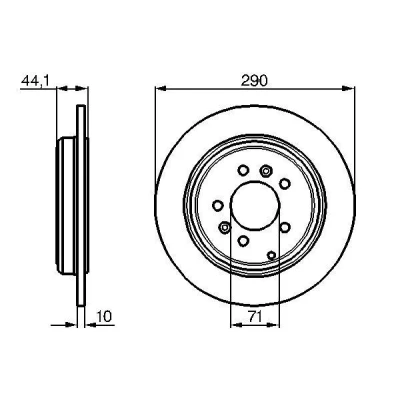Imagen de BOSCH 0 986 478 556 Disco de freno 290 10 5 108 macizo aceitado