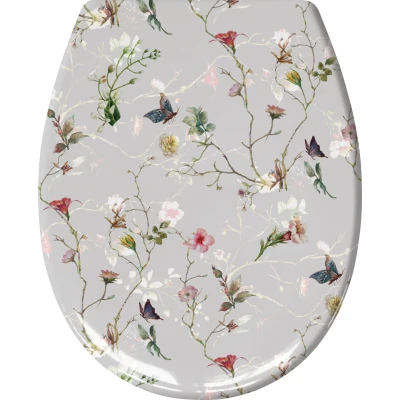 Imagen de Kleine Wolke Flores Tapa de inodoro con cierre lento Multicolor Duroplast Tamaño: 37 x 45 cm