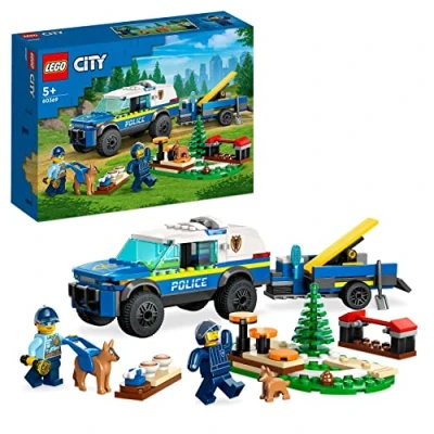 Imagen de LEGO 60369 City Entrenamiento Móvil para Perros Policía, Animales de Juguete Niños y Niñas 5 Años o Más, Coche Todoterreno con Remolque, Circuito Obstáculos