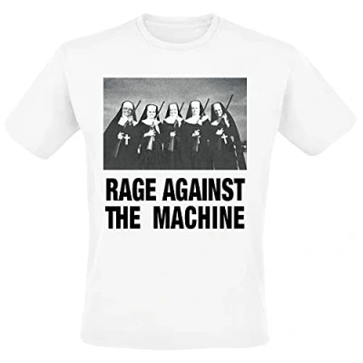 Imagen de Rage Against The Machine Nuns and Guns Hombre Camiseta Blanco M 100% algodón Regular