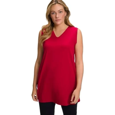 Imagen de Ulla Popken Basic v Top Camisetas, Granate, 64 66 para Mujer