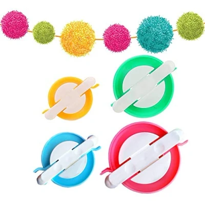 Imagen de Pompom Maker, 4 Tamaños Pom Makers para Fluff Ball Weaver Needle Craft DIY Lana de tejer Tool Set Decoración (4)