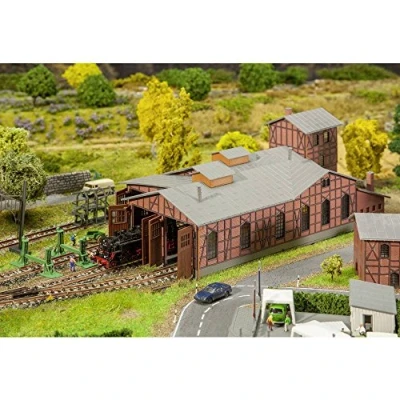 Imagen de FALLER 222113 Depot Set Engine Shed N Scale Building Kit Ferrocarril BW Lokschuppen, Color sin indicación, Grande