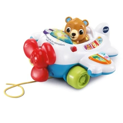 Imagen de VTech Avión infantil Lolo Piloto, Juguete de arrastre, Enseña letras, números y vocabulario, estimulación musical, regalo bebés +9 meses, Contenido en español