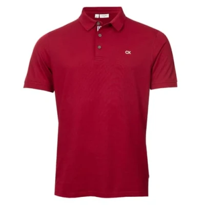 Imagen de Calvin Klein Polo de Golf con Cuello Acanalado Campus Borgoña Deporte XL