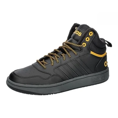 Imagen de adidas Hoops 3.0 Mid Lifestyle Basketball Classic Fur Lining Winterized Shoes, Hombre, Core Black/Core Black/Preloved Yellow, 43 1/3 EU