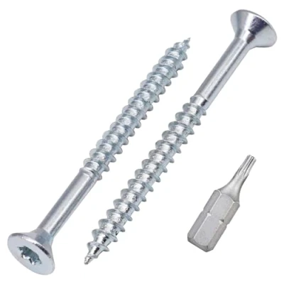 Imagen de SKIR&#039;CO (100 uds) tornillos para madera de acero galvanizado 3,0 x 30 mm, Torx cabeza avellanada, aglomerado, parcialmente roscados