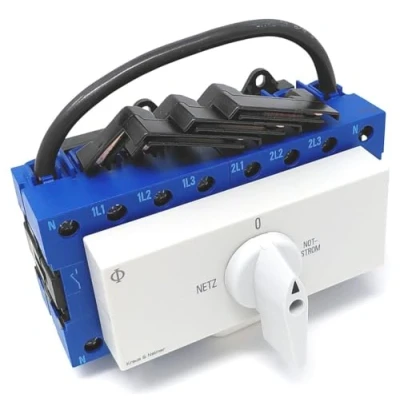 Imagen de Kraus &amp; Naimer KA63B T904 VE2 + F437 Interruptor Conmutador de 4 pines 63A con posición red 0 emergencia