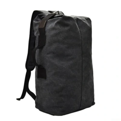 Imagen de Oceanlend bolsa de viaje gran capacidad, mochila lona con doble correa para viajes al aire libre, camping, senderismo, Black, A
