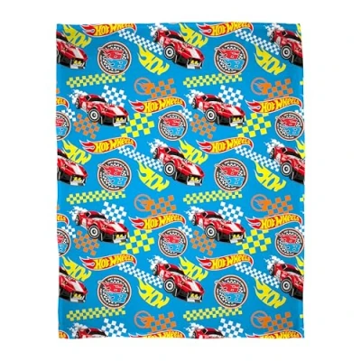 Imagen de Character World Hot Wheels Manta de Forro Polar Oficial Azul cálido súper Suave, diseño Llama, Dormitorio, Camping y Fiestas Pijamas, 100 x 150 cm