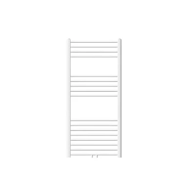 Imagen de ECD Germany Radiador toallero 600 x 1200 mm de pared Curvado Secador toallas Conexión central Color blanco Calentador baño No electrico Incluido kit montaje