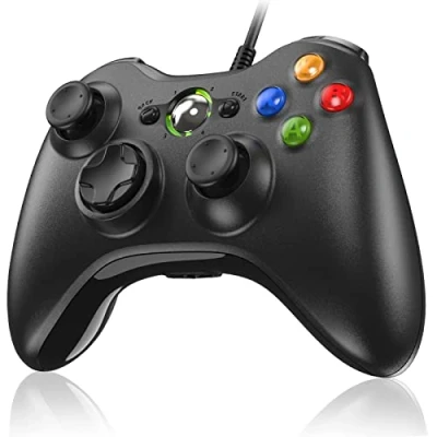 Imagen de Diswoe Mando para Xbox 360, PC, USB 360/Xbox 360 Slim/PC Win7/8/10/XP Joystick Gamepad con Doble Vibración Wired Controlador