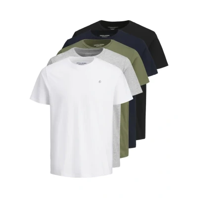 Imagen de Jack &amp; Jones 5 PACK Camiseta básica, Hombre, Talla: Large, White
