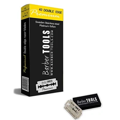 Imagen de Barber Tools, Caja de 40 cuchillas dobles para maquinilla afeitar cuchilla intercambiable