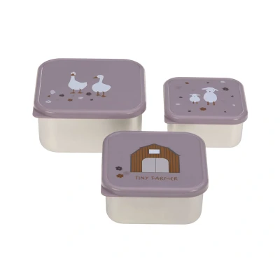 Imagen de Lässig Snackbox SET Fiambrera para niños, Talla: One Size, Lilac