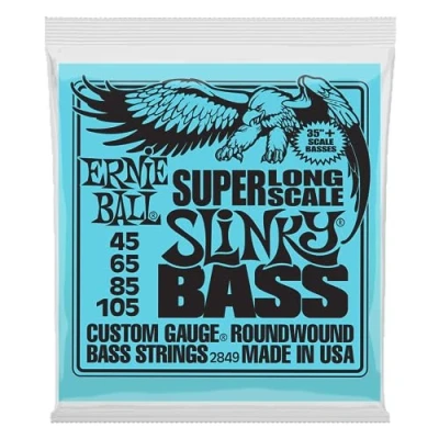 Imagen de Ernie Ball Super Slinky Cuerdas para bajo eléctrico, escala larga, calibre 45 105