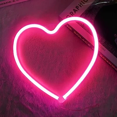 Imagen de Aslanka Luces de neón, Letrero Neon LED para Corazón, Neón pared decoración luz fiesta cumpleaños Navidad, salón, dormitorio, mesa, regalos niños