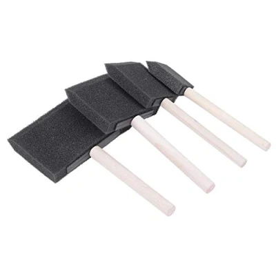 Imagen de Walfront 4 Unids/Set de Pinceles Pintura Espuma, Pincel Espuma Poliuretano Negra para Eliminar el Polvo Limpiar Pintar Graffiti