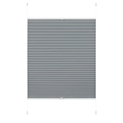 Imagen de GARDINIA Estor plisado sin taladrar, para sujetar, Opaca, enrollable plegable oscurecer, Pantalla de privacidad, Ajustable 6 mm 30 mm, Greta, Azul ahumado, 80 x 130 cm