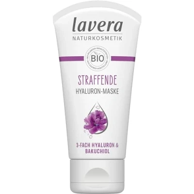Imagen de lavera Mascarilla reafirmante de hialurón vegana cosmética natural ácido hialurónico 3 veces &amp; y el principio activo bakuchiol tez fresca instantánea hidratación cuidado 50 ml (1