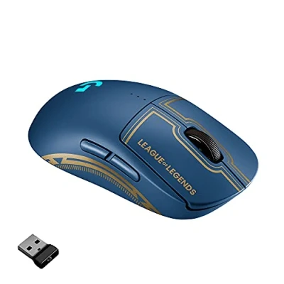 Imagen de Logitech G PRO Ratón Inalámbrico para Gaming LIGHTSPEED, Sensor HERO 25K, 25,600 DPI, RGB, 4 8 Botones Personalizables, Ambidiestro, Edición Oficial League of Legends Azul