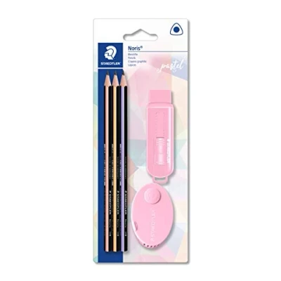 Imagen de STAEDTLER 61 SBK3 PA Kit de Escritura y Pintura Pastel con Lápices, Goma Borrar Afilalápices Doble