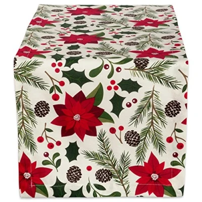 Imagen de DII Woodland Holly Decoración de Mesa y Cocina navideña, Camino Mesa, 14 x 72, Pascua vegetación navideña
