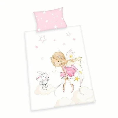 Imagen de Herding Baby Best Juego de Cama Franela algodón y Franela, Fabricado en Verde por Oeko Tex, Funda Almohada 40 x 60 cm con Hotel, nórdica 100 135 Cierre
